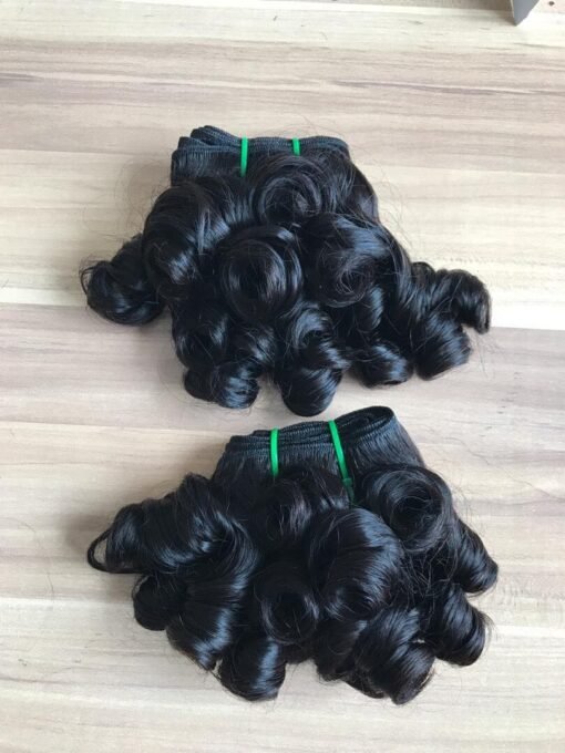 Curly weft hair