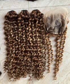 deep curly piano color Weft hair
