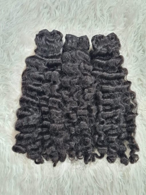 Water Curly 3 Bundles Double Drawn