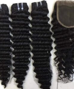 Closure 5x5 HD Lace Natural Color Water Wavy Hair 150 Density