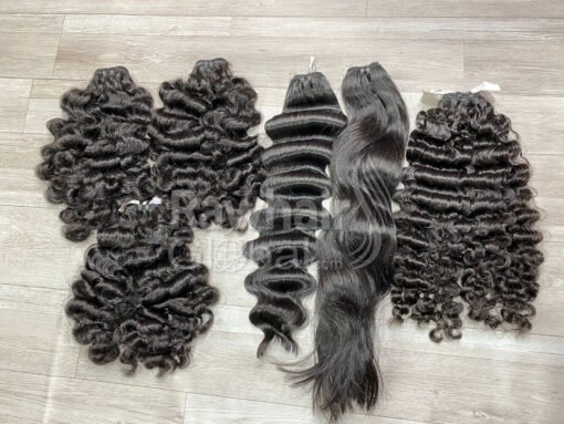 Burmese curly and Natural wavy Double Machine Wefted Bundles - Image 3