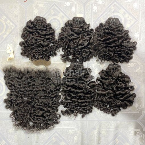 Burmese Curly 18" Set 3 Bundles and 1 Closure 5x5 HD Lace - Image 2