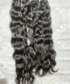 Natural Wavy Human Hair Bundles Double Drawn