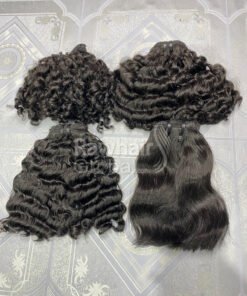 Wavy and Curly Human Hair Weft Sample to Test
