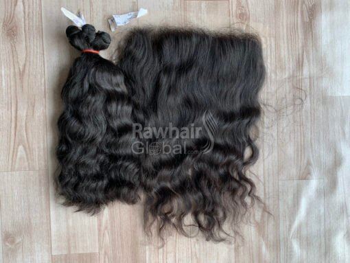 Natural Wavy Full set Bundles and Frontal for 1 Head - Image 3