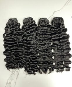 Water wavy textures double drawn Machine Wefted Hair